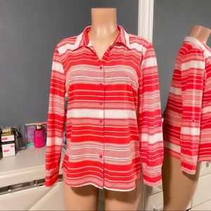 Notations Button Down Striped Shirt